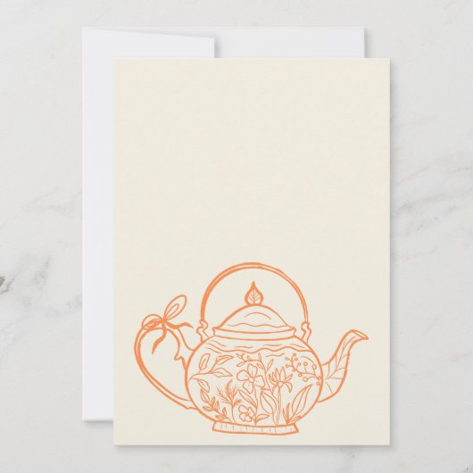 Retro sinaasappels strikken theepot baby is brouwe kaart (Achterkant)