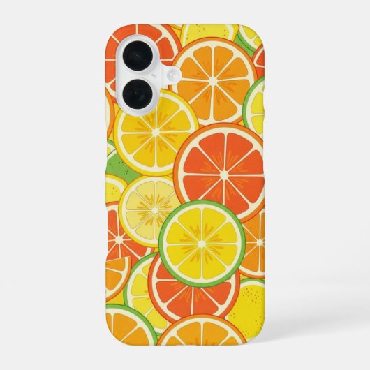 Retro Sinaasappelschijf iPhone 16 Hoesje (Achterkant)