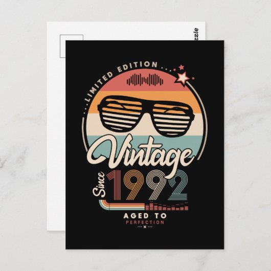 Retro sinds 1992 briefkaart (Voorkant / Achterkant)