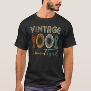 Retro  sinds 2002 21e verjaardag 21 jaar o t-shirt
