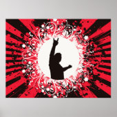 Retro Singer Red en Black Poster (Voorkant)