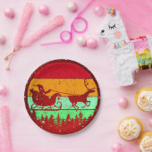 Retro  Sint Sinterklaas Reindedarm 7 inch Papieren Bordje (Feest)