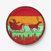 Retro  Sint Sinterklaas Reindedarm 7 inch Papieren Bordje (Voorkant)