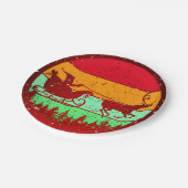 Retro  Sint Sinterklaas Reindedarm 7 inch Papieren Bordje (Gekanteld)