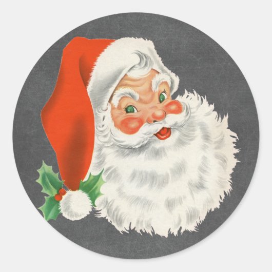 Retro Sinterklaas Chalkboard Kerst stickers (Voorkant)