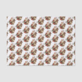 Retro Sinterklaas en Rendier Kerstpatroon Tissuepapier (Voorkant)