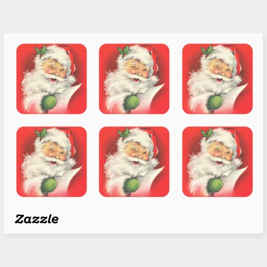 Retro Sinterklaas groot Vierkante Sticker (Vel)