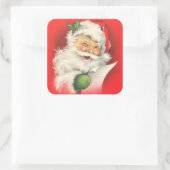 Retro  Sinterklaas groot Vierkante Sticker (Tas)