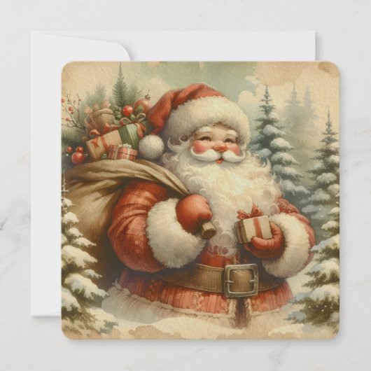Retro Sinterklaas Illustratie Kaart (Voorkant)