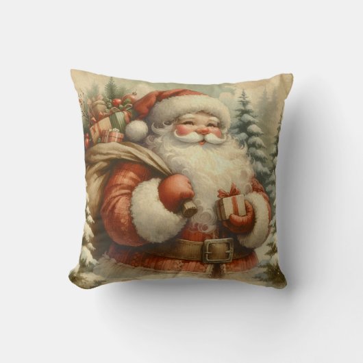 Retro Sinterklaas illustratie Kussen (Voorkant)
