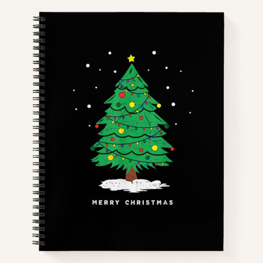 Retro Sinterklaas Kerstboom Verlichting Notitieboek (Voorkant)