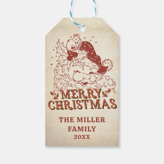 Retro Sinterklaas Kerstfeest Favor Cadeau Labels Cadeaulabel (Achterkant)