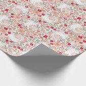 Retro  Sinterklaas Kerstmis Bloemen Cadeaupapier (Hoek)