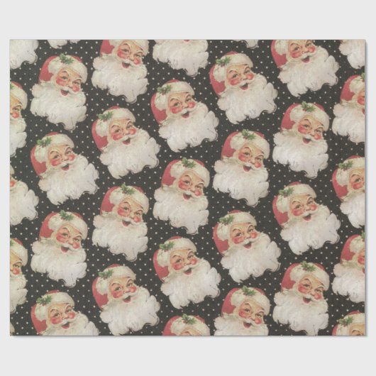 retro sinterklaas kerstvakantie cadeaupapier (Vlak)