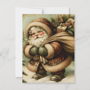 Retro Sinterklaas met geschenken Briefkaart