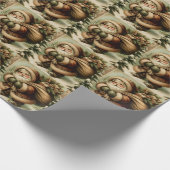 Retro Sinterklaas met geschenken Cadeaupapier (Hoek)