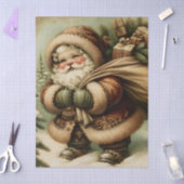 Retro Sinterklaas met geschenken Decoupage Tissuepapier (Craft)