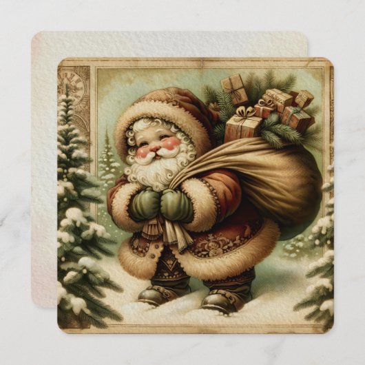 Retro Sinterklaas met geschenken Kaart (Voorkant / Achterkant)