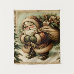 Retro Sinterklaas met geschenken Wandkleed
