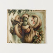 Retro Sinterklaas met geschenken Wandkleed (Voorkant (horizontaal))