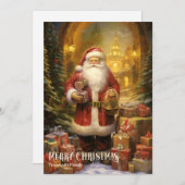  retro sinterklaas met kerstcadeaus feestdagenkaart (Voorkant / Achterkant)