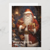  retro sinterklaas met kerstcadeaus feestdagenkaart (Voorkant / Achterkant)