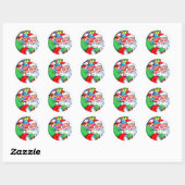 RETRO Sinterklaas MET SPEELGOED Classic Ronde Stic Ronde Sticker (Vel)