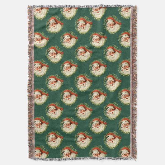 Retro Sinterklaas Patroon Deken (Voorkant Verticaal)