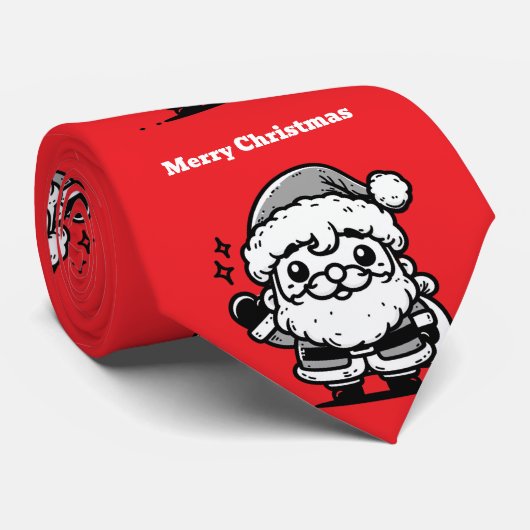 Retro Sinterklaas Patroon Stropdas (Opgerold)