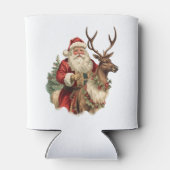 Retro Sinterklaas Rijden Een Rendier Kerstmis Blikjeskoeler (Achterkant)