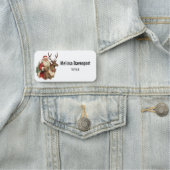 Retro Sinterklaas Rijden Een Rendier Kerstmis Naamplaatje (In situ)