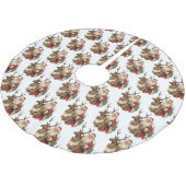 Retro Sinterklaas Rijden een rendierpatroon Kerstboom Rok (Gekanteld)