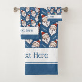 Retro Sinterklaas Rood Wit en Blauw Kerstmis Bad Handdoek (Insitu)
