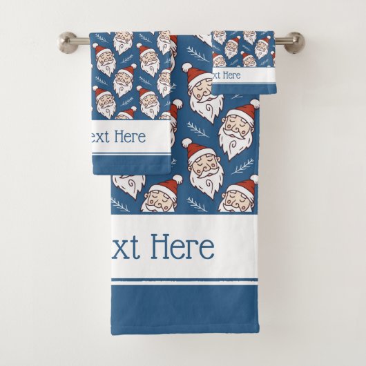 Retro Sinterklaas Rood Wit en Blauw Kerstmis Bad Handdoek (Insitu)