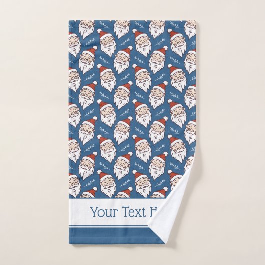 Retro Sinterklaas Rood Wit en Blauw Kerstmis Bad Handdoek (Handdoek)