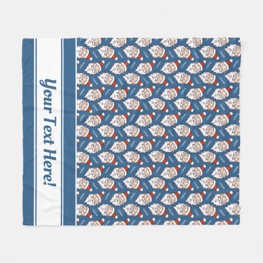 Retro Sinterklaas Rood Wit en Blauw Kerstmis Fleece Deken (Voorkant (Horizontaal))