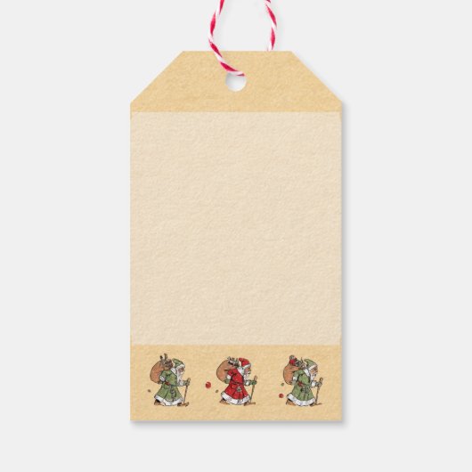 Retro Sinterklaas Vakantie Cadeau Labels Cadeaulabel (Achterkant)