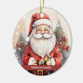  retro sinterklaas Waterverf Illustratie Keramisch Ornament (Links)