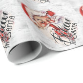 Retro Sinterklaas Waterverf Kerstmis Cadeaupapier (Rol Hoek)