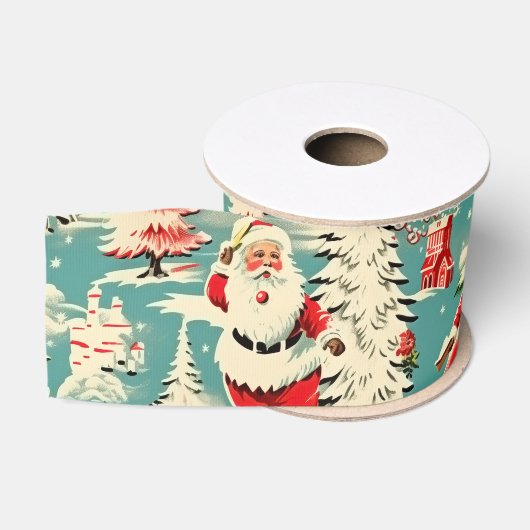 Retro Sinterklaas Wonderland 2 Grosgrain Lint (Spoel)