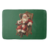 Retro Sinterklaas Zittend in een stoel Kerstmis Badmat (Voorkant)