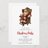 Retro Sinterklaas Zittend in een stoel Kerstmis Kaart (Voorkant / Achterkant)