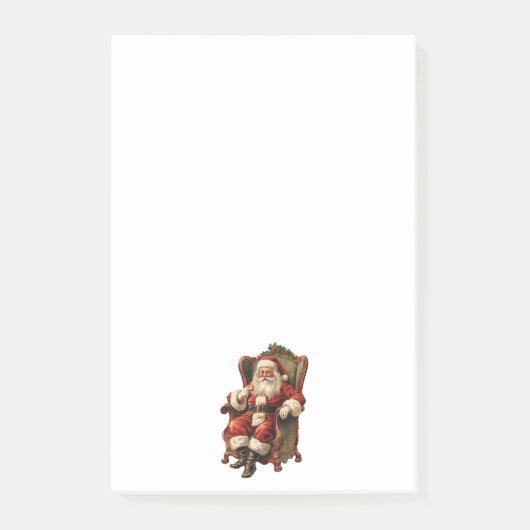 Retro Sinterklaas Zittend in een stoel Kerstmis Post-it® Notes (Voorkant)