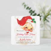 Retro Sinterklaasviering, Open Huis Feestdagenkaart (Staand voorkant)