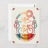 Retro Sioux Herfsten Fietsroute Briefkaart (Voorkant / Achterkant)