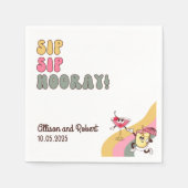 Retro SIP HoorY Typografie Glas Party Servet (Voorkant)