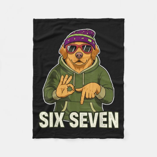 Retro Six Seven Golden Retriever Graphic Gift Men  Fleece Deken (Voorkant)