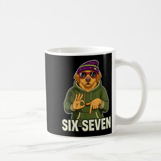 Retro Six Seven Golden Retriever Graphic Gift Men Koffiemok (Rechts)