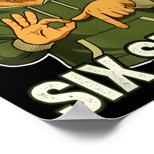 Retro Six Seven Golden Retriever Graphic Gift Men  Poster (Hoek)