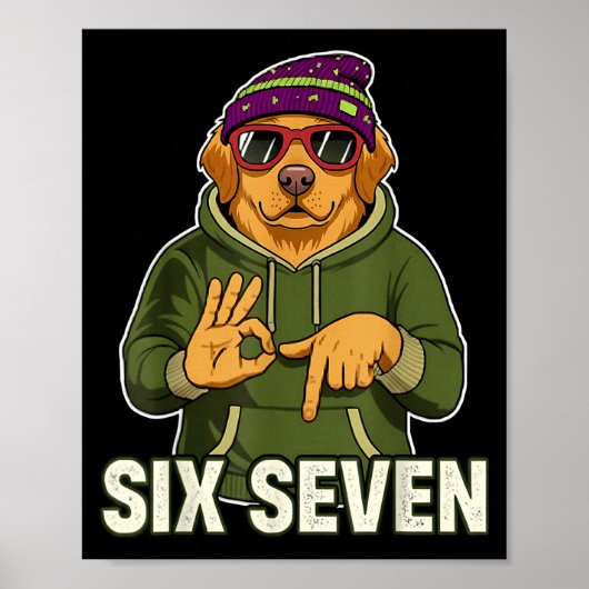 Retro Six Seven Golden Retriever Graphic Gift Men  Poster (Voorkant)